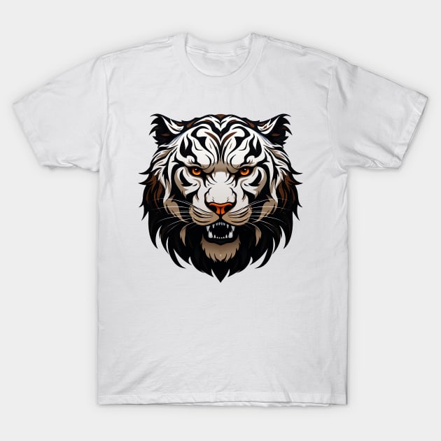 Tiger Head Cartoon illustration T-Shirt by LED Graphix